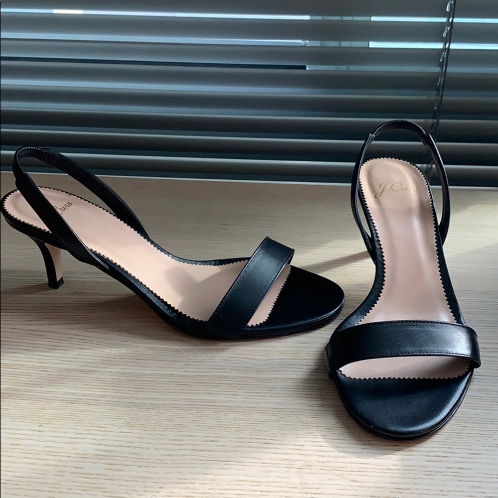 Sling back Leather kitten heel Jcrew Black 7.5